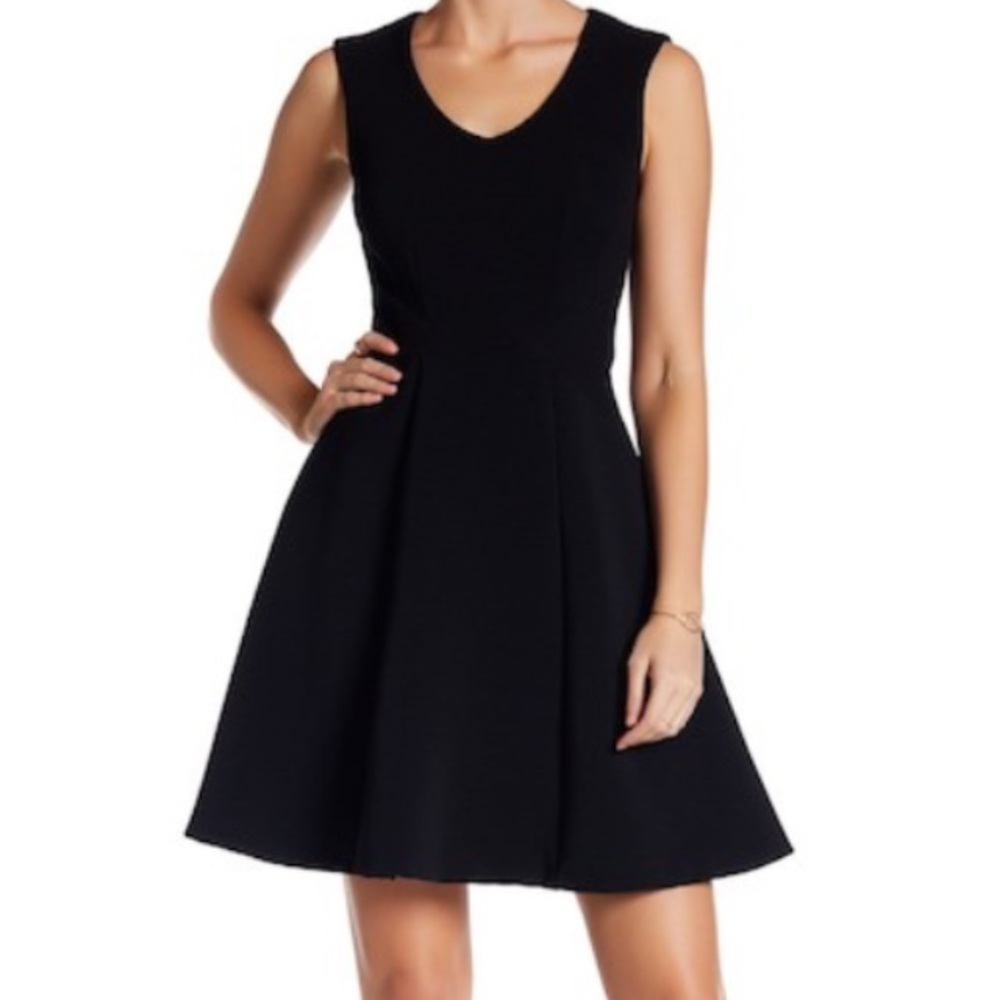 Nanette Lepore Black Ribbed Cocktail Dress